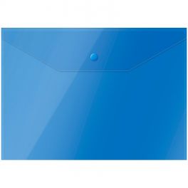Папка конверт на кнопке  А4  OfficeSpace 150мкм синяя