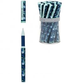 Ручка шар. Greenwich Line  Blue flowers  синяя, 0,7мм, игольчатый стержень