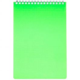Блокнот  А6  80л, гребень, Hatber Diamond neon, зеленая пласт.обл. (56)
