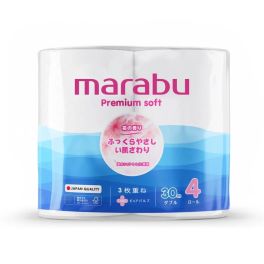 Туалетная бумага 3-х слойная MARABU 30м  (4шт/уп)
