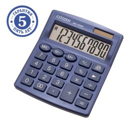 Калькулятор  настольный Citizen SDC-810NR-NV, 10 раз., двойное питание, 102*124*25мм, темно-синий