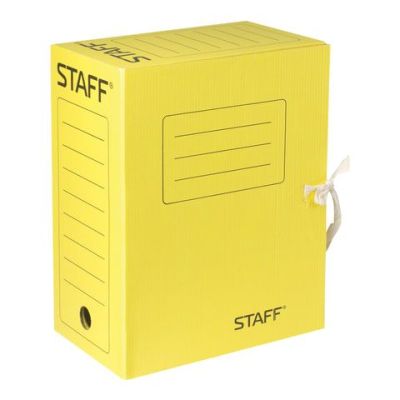 Короб архивный  150мм Завязки Staff Желтый