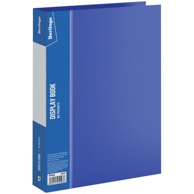 Папка F 80  Berlingo Standart  синяя, пластик 800мкм, корешок 30мм (12)