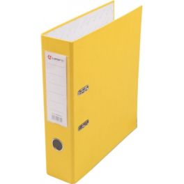 Регистратор  80мм  PVC/бум Lamark  желтый, метал.окантовка/карман (30)