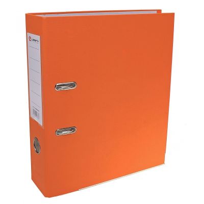 Регистратор  80мм  PVC/бум Lamark  оранжевый, метал.окантовка/карман (50)