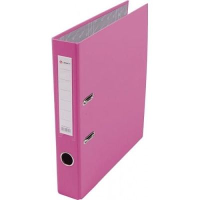 Регистратор  50мм  PVC/бум Lamark  Розовый, метал.окантовка/карман () собранный