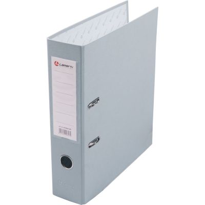 Регистратор  80мм  PVC/бум Lamark  серый, метал.окантовка/карман (50)