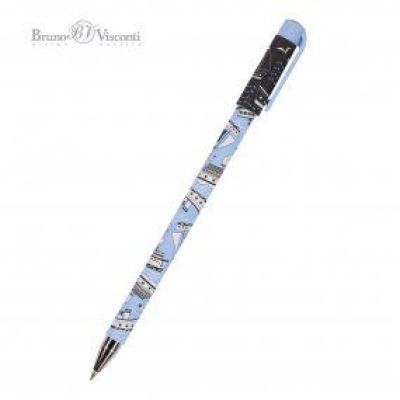 Ручка шар.  Bruno Visconti .HappyWrite Пароходики, синяя 0.5мм (24)