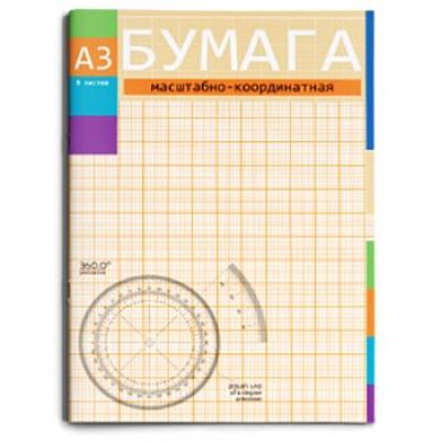 Бумага миллиметровая  А3  Проф-Пресс  8л, оранжевая сетка (30)