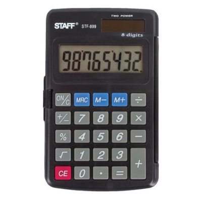 Калькулятор  карман. STAFF  STF-899  8 раз., 117*74мм, двойное питание