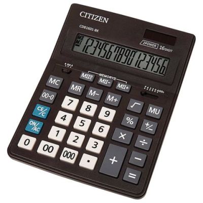 Калькулятор  настольный  Citizen Business Line  CDB1601BK  16 раз., 157*200мм, двойное питание (20)