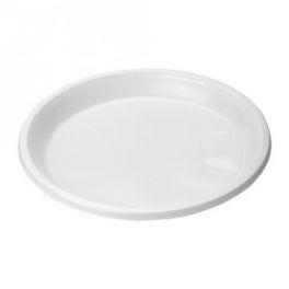 .Тарелка закусочная одноразовая, белая  20,5см. (100)