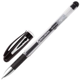 Ручка гел.  Brauberg Geller, черная  0.5/0,35мм, игольч.стержень, рез.держ. (12)