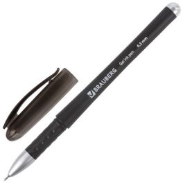 Ручка гел.  Brauberg Impulse, черная 0.5мм, игольч.стержень, рез.держ. (12)