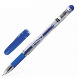 Ручка гел.  Brauberg Geller, синяя   0.5/0,35мм, игольч.стержень, рез.держ. (12)