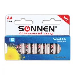Батарейка  Sonnen  AA, LR06,  Alkaline  10 шт. в коробке